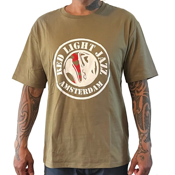 t-shirt khaki red light jazz