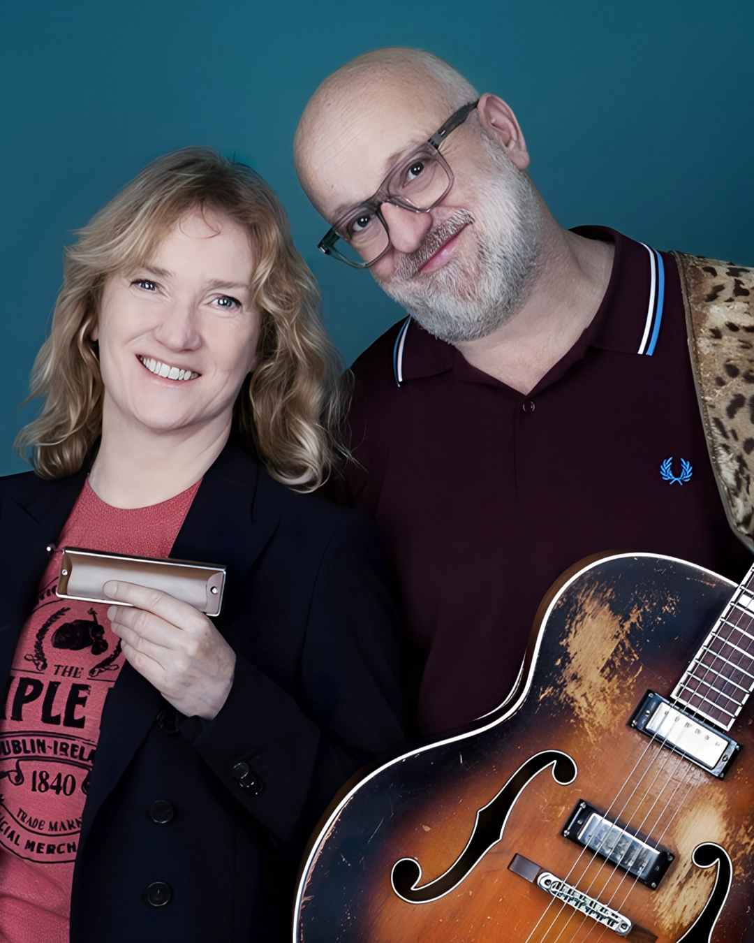 Hermine Deurloo en Anton Goudsmit tijdens een promotiefoto voor Red Light Jazz