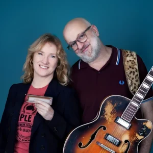 Hermine Deurloo en Anton Goudsmit tijdens een promotiefoto voor Red Light Jazz